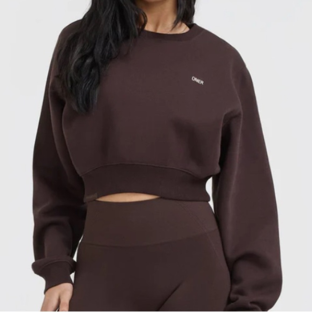 NWOT oner active brown foundations crop sweatshirt
